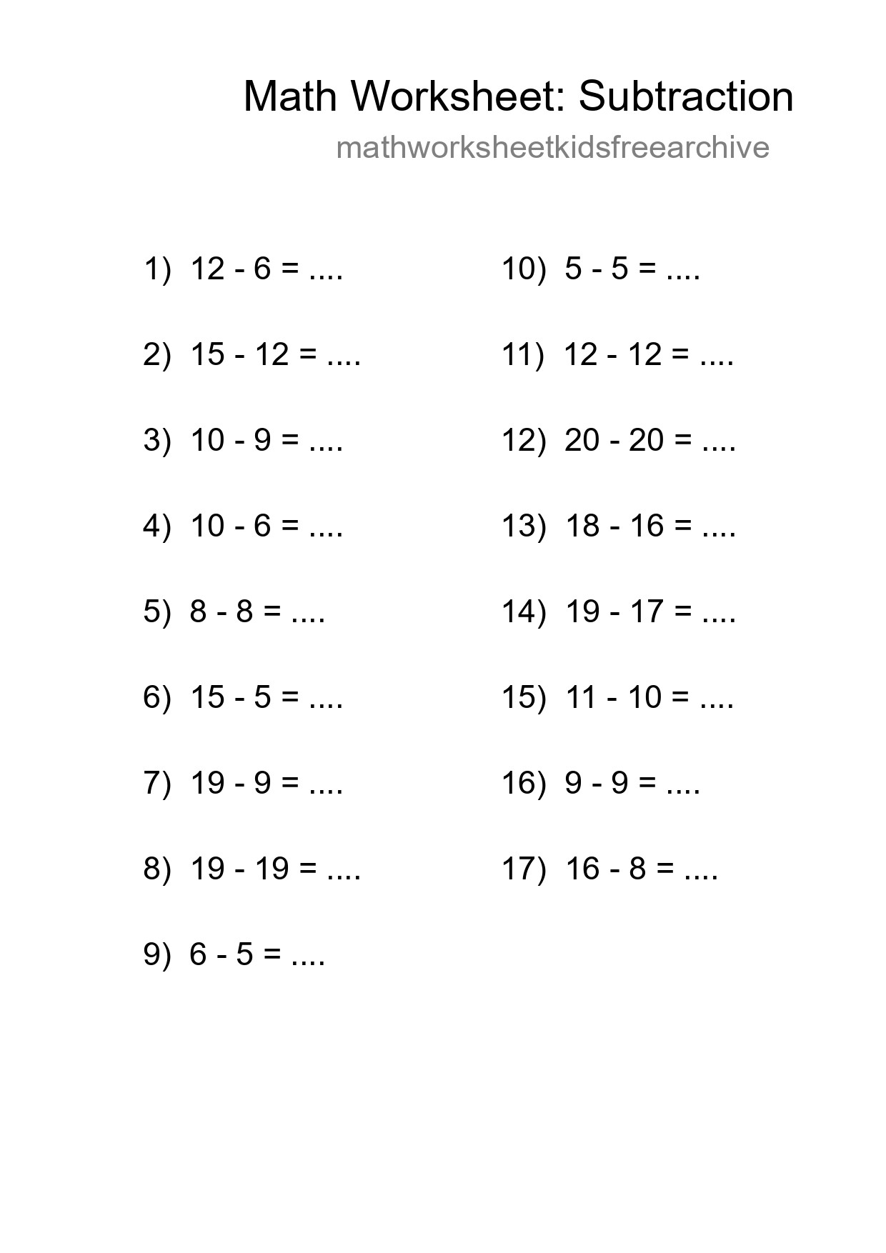Free 17 Subtraction Math Worksheet For Grade 2 With Answers - Part 107