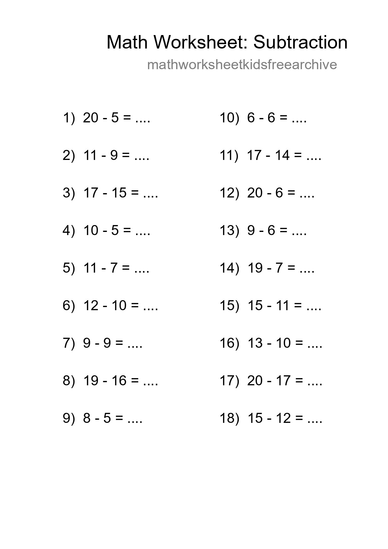 Free 18 Subtraction Math Worksheet For Grade 2 With Answers - Part 30