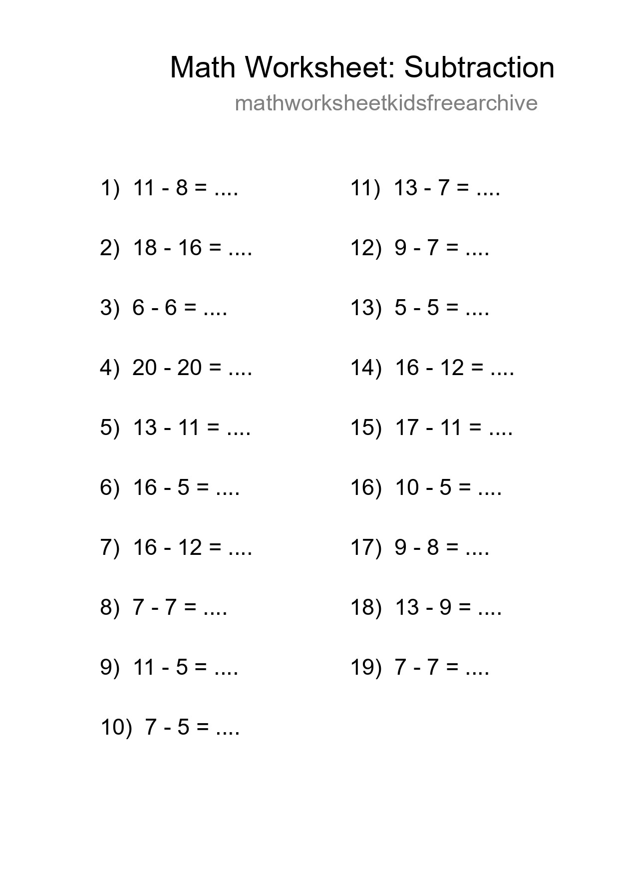 Free 19 Subtraction Math Worksheet For Grade 2 With Answers - Part 195