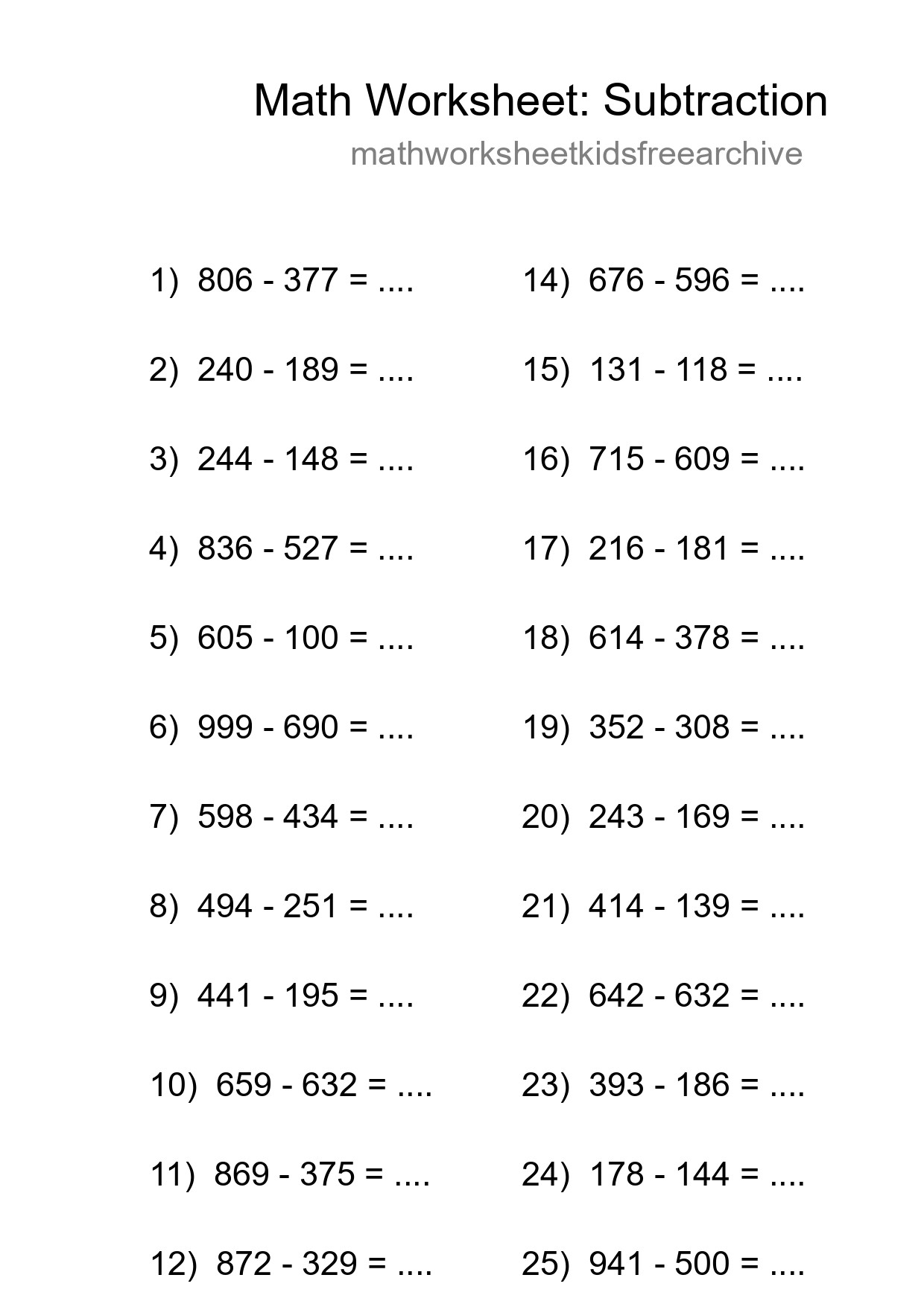 Free 26 Subtraction Math Worksheet For Grade 5 With Answers - Part 63
