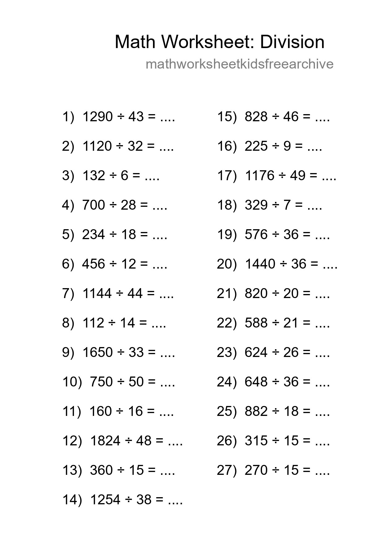 Free 27 Division Math Worksheet For Grade 2 - Part 59