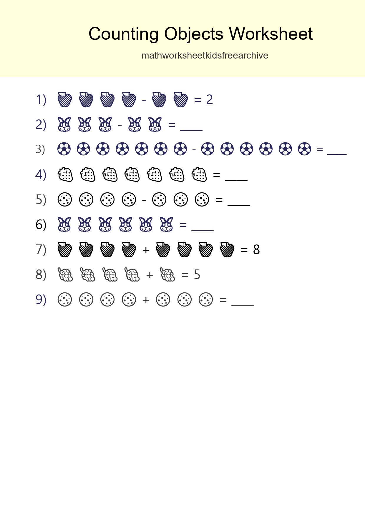 Free Counting Objects Worksheet For Kindergarten - Part 234