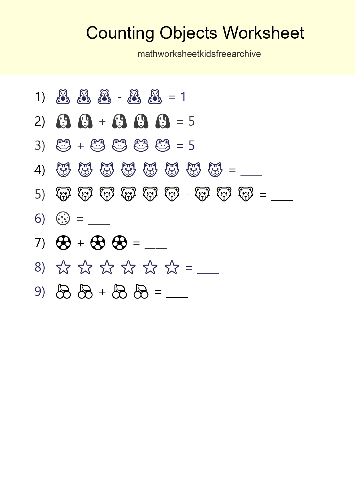 Free Counting Objects Worksheet For Kindergarten - Part 25