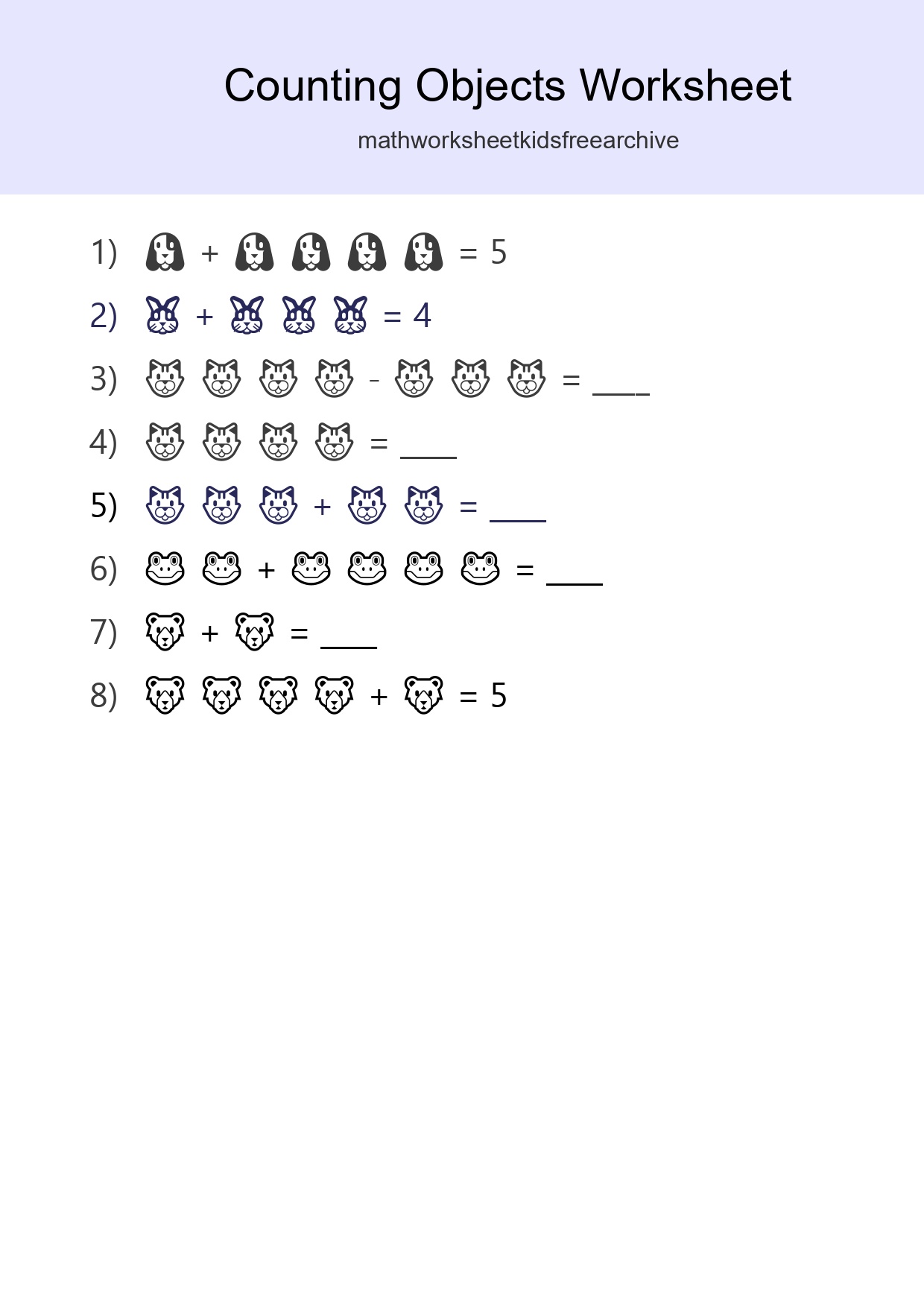 Free Counting Objects Worksheet For Kindergarten Printable - Part 69