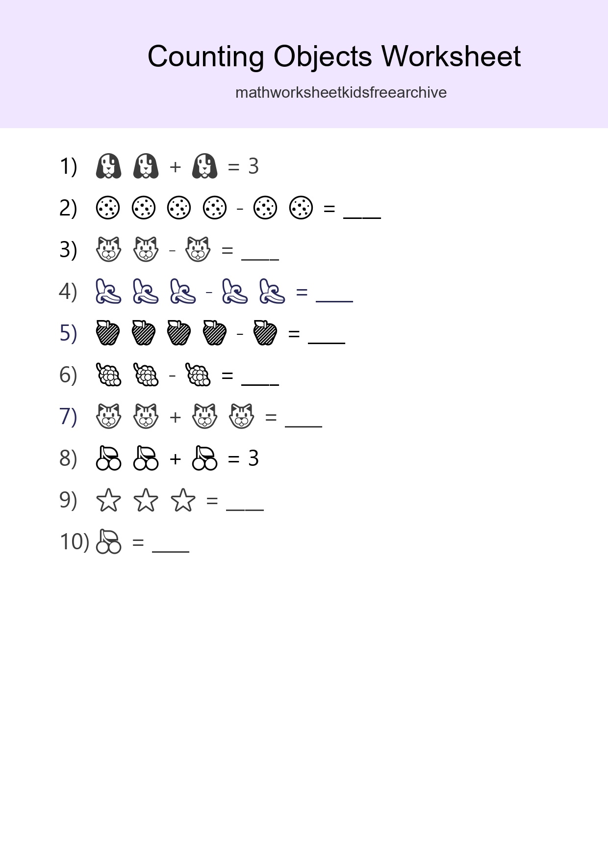 Free Counting Objects Worksheet For Pre-K - Part 113