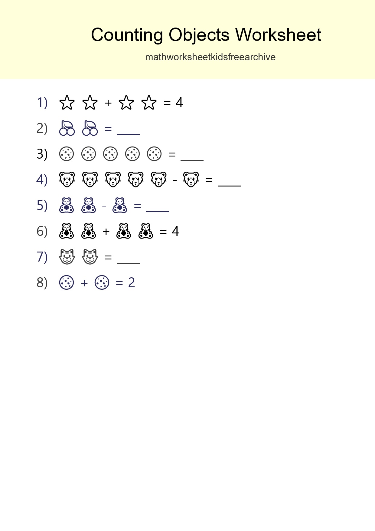 Free Counting Objects Worksheet For Pre-K - Part 80