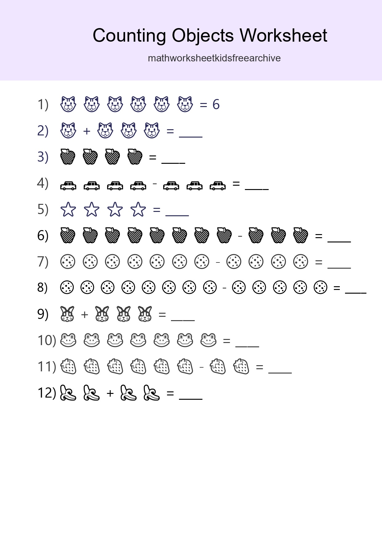 Learn Counting With Pictures Worksheet (Kindergarten) - Part 223