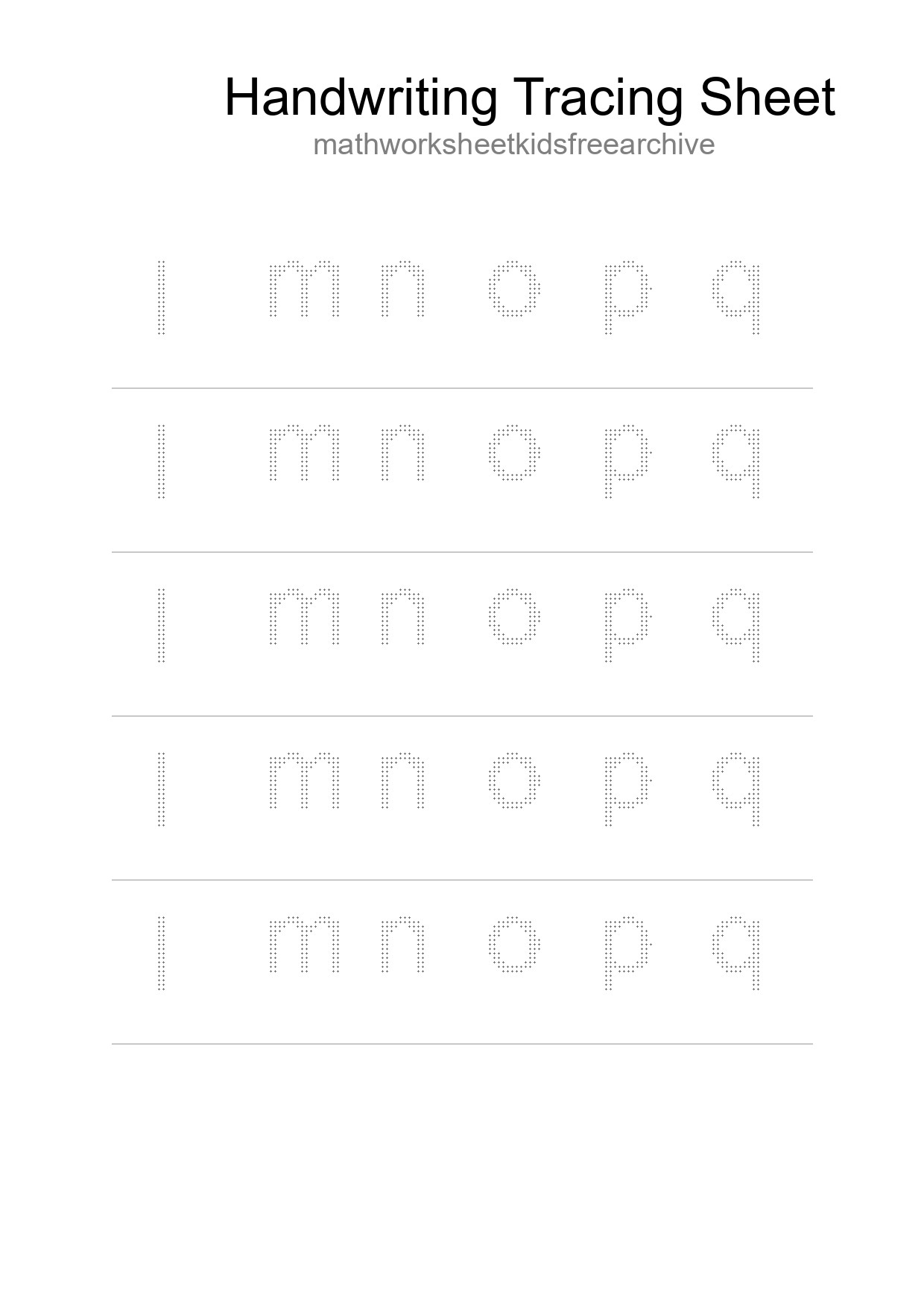 Printable Tracing Worksheet For Kids - Part 175