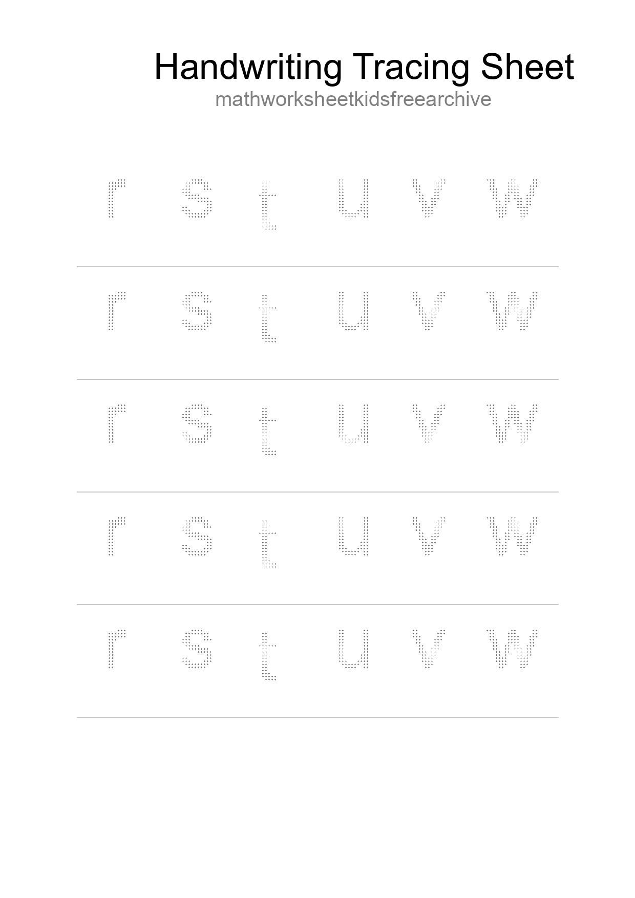 Printable Tracing Worksheet For Kids - Part 21