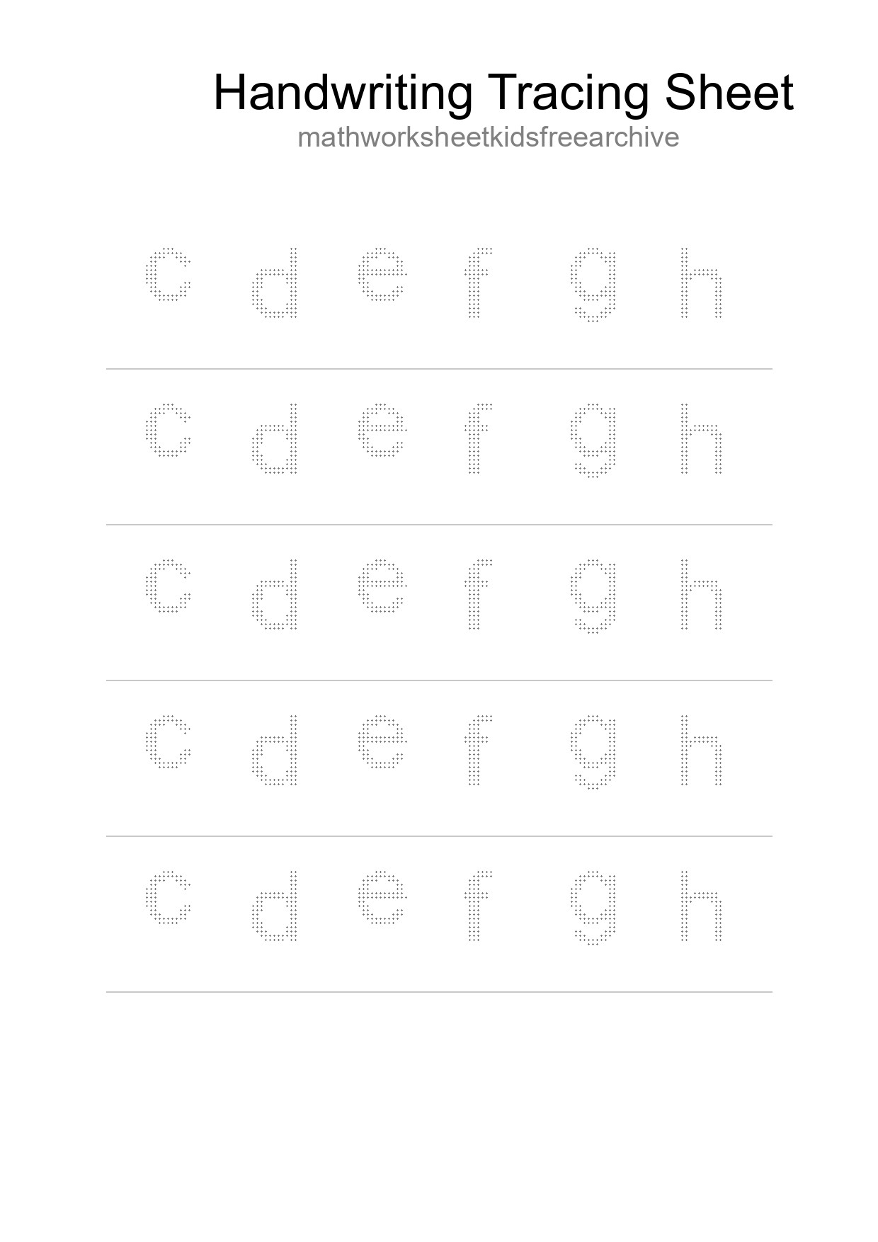 Printable Tracing Worksheet For Kids - Part 54