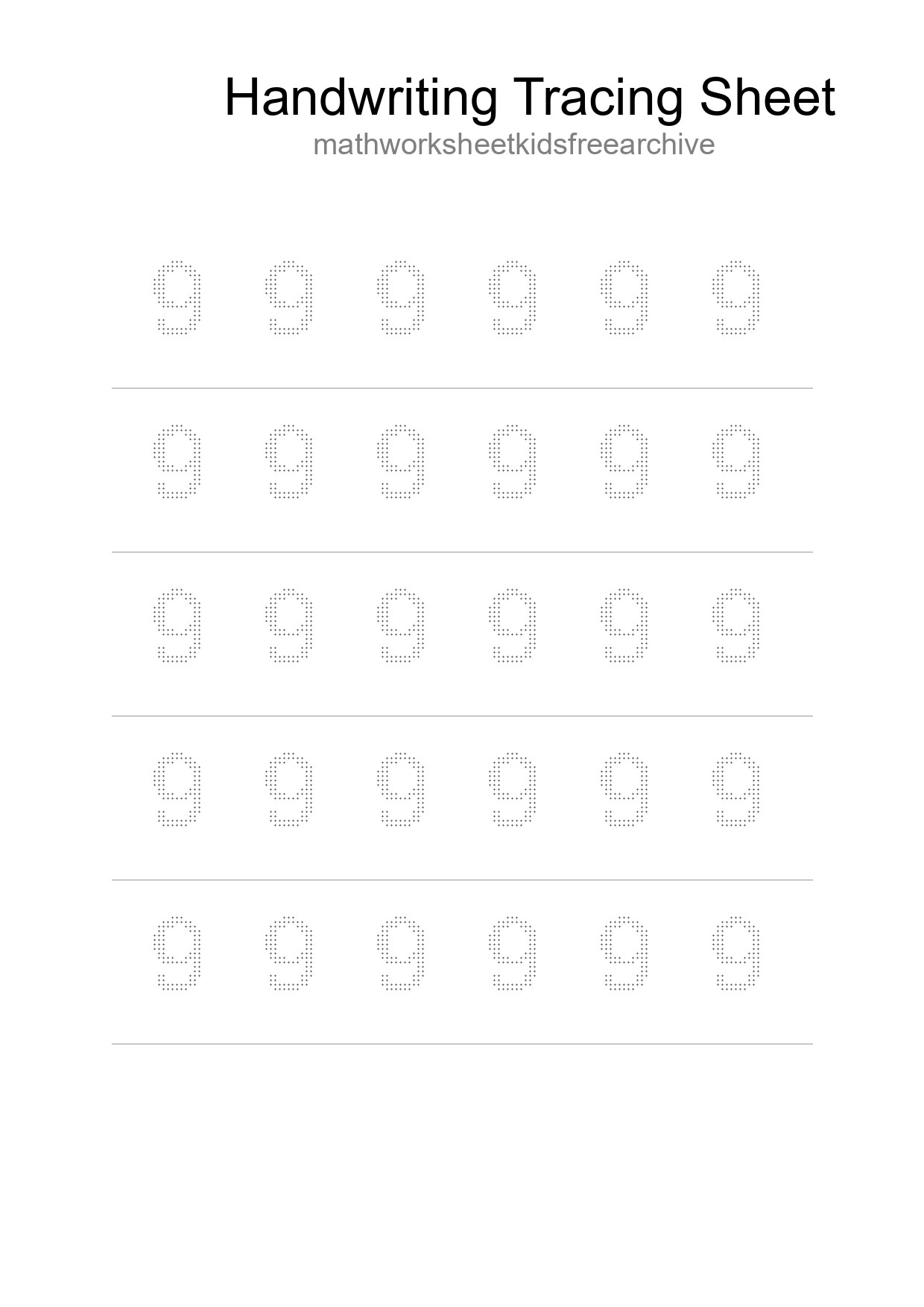 Printable Tracing Worksheet For Kids - Part 65