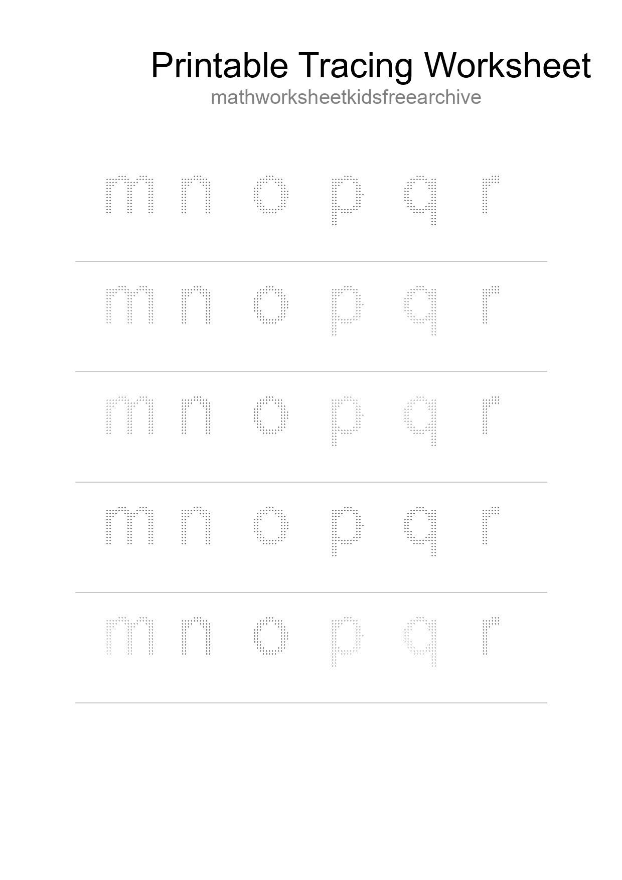 Printable Tracing Worksheet For Kids - Part 87